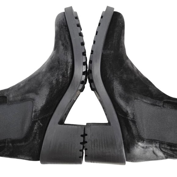Made In Italy Suede Chelsea Booties Ankle Boots Women Black Size 10 - Picture 11 of 16